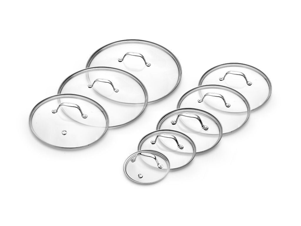 GLASDECKEL-SET 14/18/20/24/26/28/30/32 CM – 8-TEILIG - 1